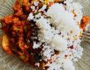 arroz con tempeh y pisto